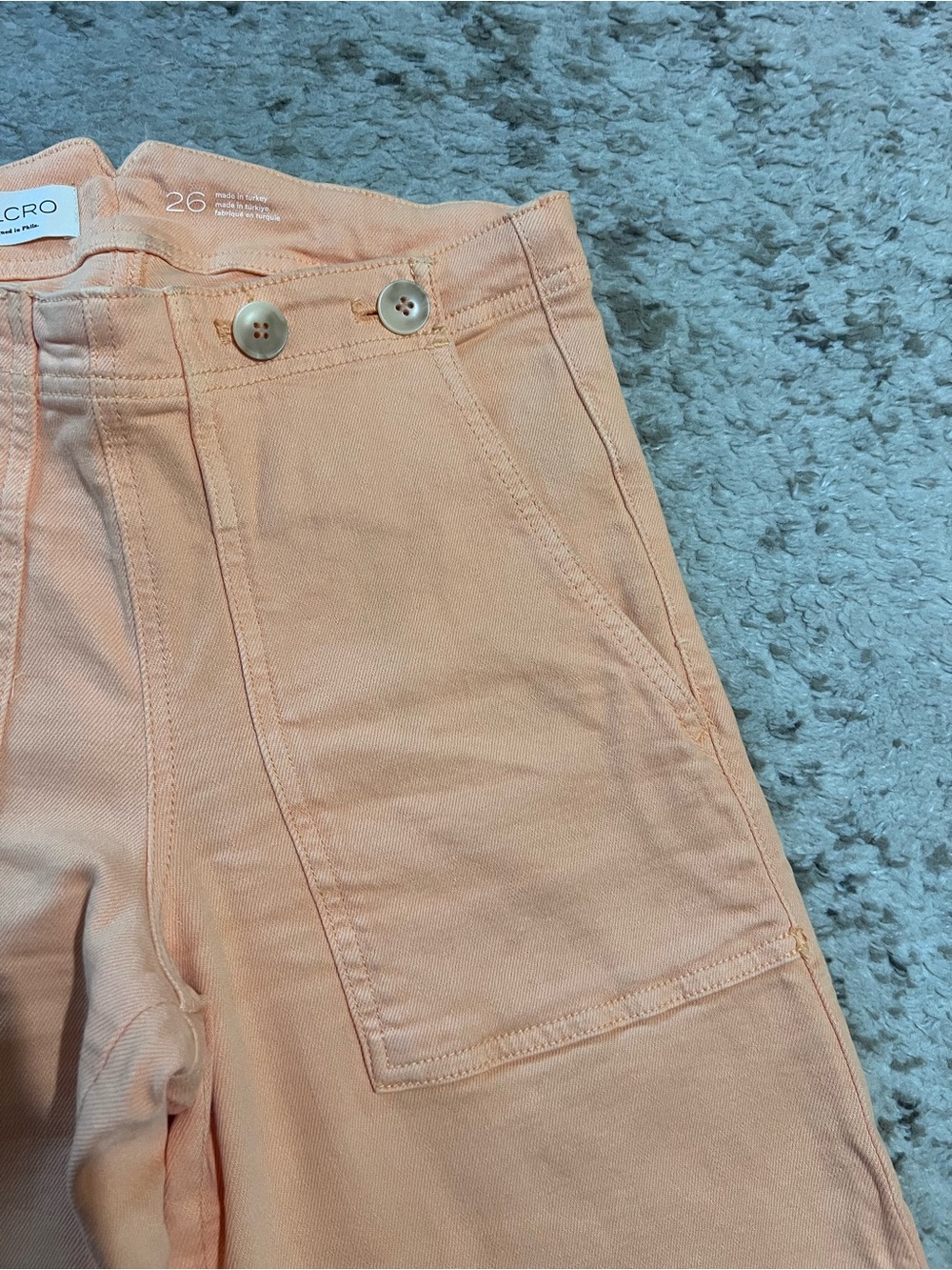 Anthropologie Pilcro The Kit Cropped Wide-Leg Utility Trousers Peach size 26 - Picture 9 of 15